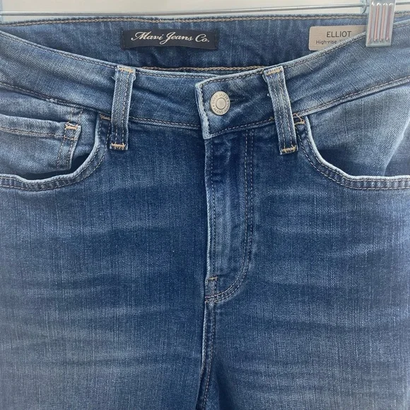 Mavi Elliot High Rise Two Tone Denim Wide Crop Jeans Size 25 - Picture 10 of 14